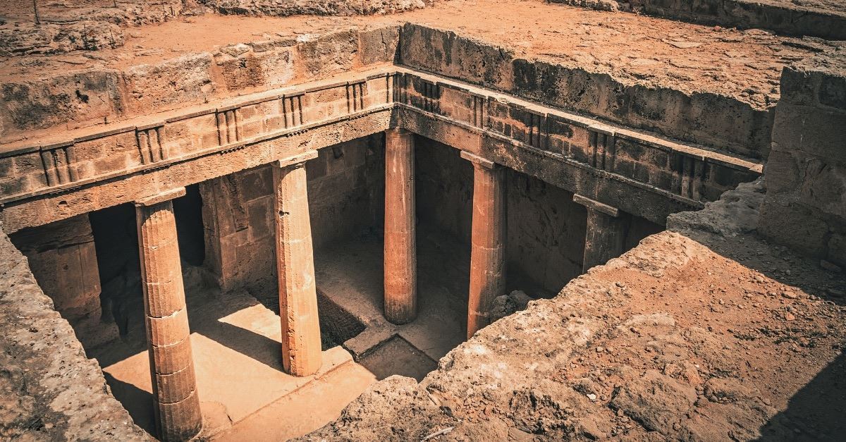  An image of the Tombs of the Kings in Cyprus, which is an archaeological site where many important discoveries have been made.