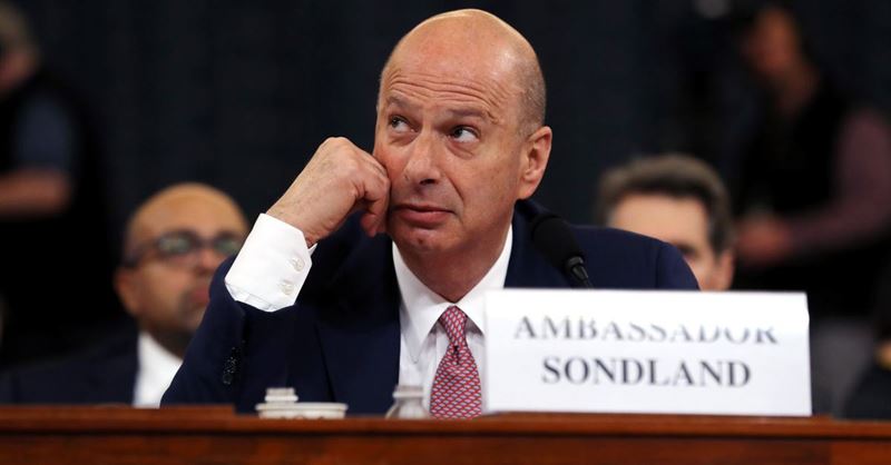 Ambassador Gordon Sondland Contradicts Himself, Says There Was Quid Pro Quo Then Says Trump Wanted Nothing