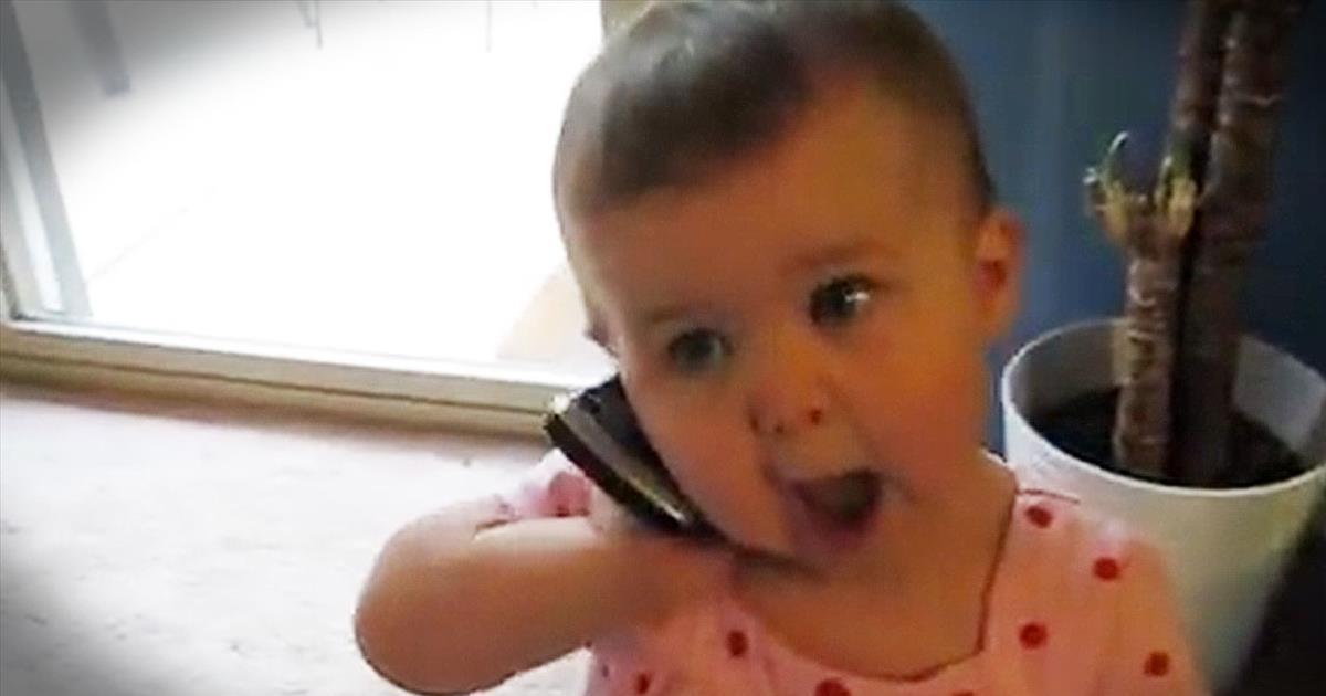Baby Has Hilarious Phone Conversation With Daddy Cute Videos