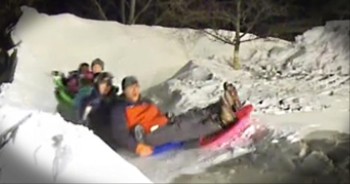 Awesome Dad Builds Epic Backyard Sledding Course for Kids