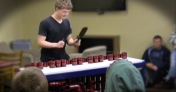 Musical Student Performs a Mash-Up of Songs with PVC Pipes