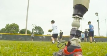 The Wounded Warriors amputee softball team hosted a summer camp for kids who’ve lost limbs. Their motto rings true ‘Life Without a Limb is Limitless.’ 