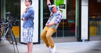 I thought this prankster was up to his old ways, but when he started sharing his headphones, I knew this was no joke. 