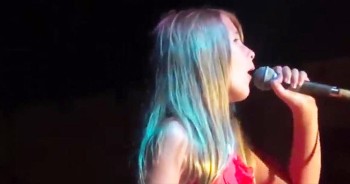 11 Year Old Molly Rae Sings 'How Great Thou Art' with the 'house band'  at the Opry.