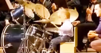 This 3-year-old drummer just rocked this orchestra with some true talent! He didn’t want the night to end!