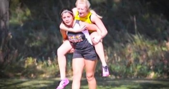 Danielle Lenoue was right around the corner from the finish line when her leg gave out and she collapsed. As other runners passed her by, Melanie Bailey stopped and made sure that EVERY runner finished the race. The tears right now are no joke. 