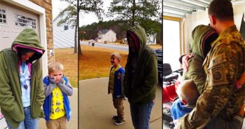 Who needs a bike when you can get a present like THIS? What an amazing homecoming surprise for this family. Christmas will shine a little bit brighter for all!