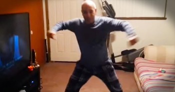 This dancing dad has the MOVES. And he’s not afraid to show them off! He’s living life to the fullest and it’s making me want to join right in!