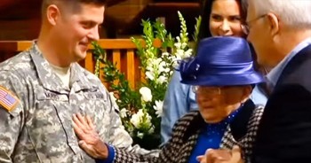 This soldier was about to be promoted but he realized that one very important thing was missing. His nanny, who is terminally ill with cancer, has been his inspiration throughout life and she needed to be in attendance. Michael not only moved the ceremony to their local Baptist church, but he gave his grandma an incredible surprise.
