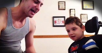 Jared's dad knows that what you see on the outside doesn't define who a person is. And as you watch this proud dad sing an original song you'll be moved by the touching lyrics. But it's Jared's response that really grabbed my heart. What a beautiful bond! 