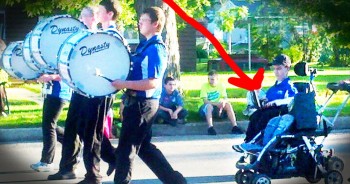 When illness took away Ethan's ability to play the drums he heartbreakingly quit the band. But that's when this amazing teacher stepped in. And what these two did next is enough to warm your heart all day long! God bless these brilliant and brave musicians. 