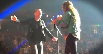 Yes... This actually happened! He had us tweet him questions at the beginning of the night and also say our name and seat section. So I thought, let's try this... I mean I never get picked for any raffles or drawings so I was totally going out on a limb by asking "hey, can I PLEASE sing with you" and when it came time to read the questions mine was picked... Out of all the people I got the opportunity to sing with Chris Tomlin!!