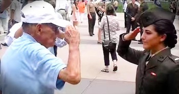James Williams, a retired Staff Sargent in the US Marines, had the honor and privilege of delivering the first salute to his granddaughter Charlotte Williams. This special moment was made even better when this grandpa asked permission for a hug. So many tears!