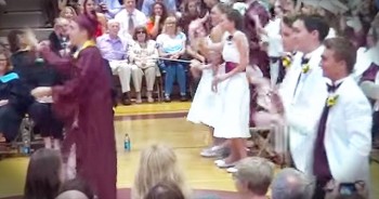 The 2015 graduating class of Portsmouth High School completely stunned the gymnasium when they busted out in a flash mob. Their ‘Shake It Off’ routine was so perfectly executed, you know that took a lot of practice. So cool!
