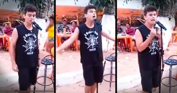 I thought this was going to be just another karaoke performance. But when this young man stepped up to the mic, I couldn’t believe my ears when he started singing ‘I Have Nothing.’ He definitely gave Whitney Houston a run for her money with this amazing performance. WOW!