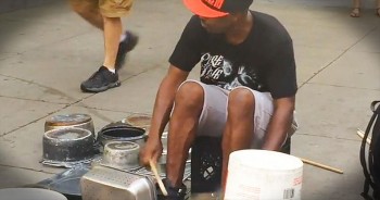This street performer in Manhattan blew the crowd away with his unusual performance. And when you hear this music…WOW!