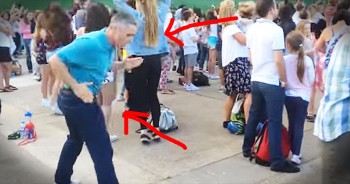 This dad is feeling the music and when he starts to get his groove on…WOW! You’re never too old to have some good-hearted fun.