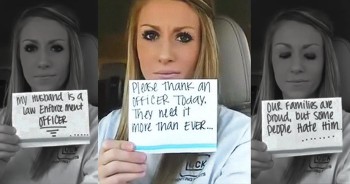 Kristen Brunson recently married a law enforcement officer. And everyday, Kristen worries for his safety. This emotional postcard message pulled at every heartstring. Please pray for these brave men and women.