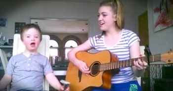 Leah Kirwan sang a duet with her favorite person, her little brother Noah, who has Down Syndrome. And hearing the two of them sing to 'Titanium' put the biggest smile on my face. Noah is ROCKING to this one. What a sweet moment of sibling love we were blessed to share!