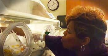 After 17 years of miscarriages and loss, we celebrated a little miracle with Arkell and Dana. Arkell's emotional reaction to the news even became a viral sensation.  Now, after being born 16 weeks early, baby Kaleb is fighting day and night to stay alive. Just watch the tears roll as this proud mama sings to her precious baby. Prayers for this inspirational family!