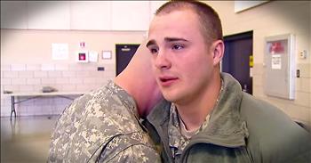 These twins share a bond like no other. But today, deployment will put them on separate continents. Their emotional goodbye will tug at all of your heartstrings. You will definitely need tissues!
