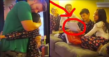 This little boy and his 2 younger siblings are getting the best Christmas present this year. Their foster parents, The Perks, hand the oldest boy a wrapped gift. And when he opens the box...this is the most tear-filled adoption I've ever seen!