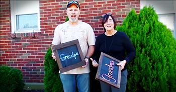Rachel and her husband found out they were expecting what would be the family's first grandbaby. So they planned a big surprise for her parents. And when they look down at the signs they are holding these grandparents-to-be had the sweetest reaction! I just love surprise pregnancy announcements! 