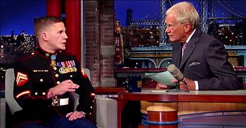 Cpl. Kyle Carpenter is a hero. He received the Medal of Honor when he shielded a fellow Marine from a grenade while being under enemy attack. As David Letterman lists the numerous life-threatening injuries Kyle has sustained in Afghanistan you'll be stunned that he even survived! God bless this courageous man!