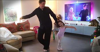 This father and daughter duo is taking on a Dancing With The Stars routine to Sia's 'Chandelier.' And it is absolute perfection. It's so wonderful to see this pair spending time together and forming a lifetime of happy memories. What a sweet moment!