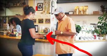 This blind man asked a stranger in a coffee shop to help him figure out how much money he had in his wallet. So when she lied to him and started pocketing his money my heart sank. So will the strangers watching this happen say something or stay silent? That's exactly what TV show 'What Would You Do?' found out.