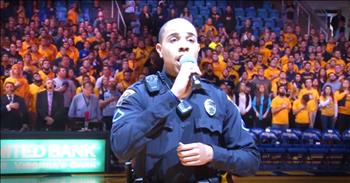 When the original performer couldn't make it to sing the National Anthem for the game so this campus police officer stepped up. And this last minute performer will blow you away with his incredible performance. Gave me chills!