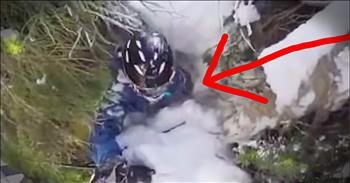 Winston and his son Ethan were on a fun skiing trip when his son unexpectedly fell down into a tree well. Terrified the boy kept screaming until his dad came to his rescue. And the fact they both came out okay is truly a miracle! Thank the Lord for this dad's quick and calm response!