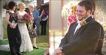 Kent Stephenson was paralyzed from the chest down after a Motocross accident in 2009. Misti Richeson and Kent had only been dating a few months before the accident, but she stayed by his side. Today, they are getting married and Kent was determined to stand and watch his bride walk down the aisle. And what a beautiful moment to see! 