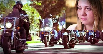 At 10-years-old, FA's stepfather started to abuse her. Eventually, she escaped the situation and was faced with testifying against him. That's when she met Tombstone, a lifelong biker and member of Bikers Against Child Abuse. Their mission is to protect and empower children who have been the victim of abuse. Together, this group stood watch outside FA's house as a sign of support and safety. This is just incredible!