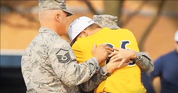 Josh Close is a sophomore in high school. He's also an avid baseball player, so imagine the disappointment when he learned both his father and sister, who serve in the military, would not make it home to see a game. But when his coach called a timeout...what a tear-filled surprise!