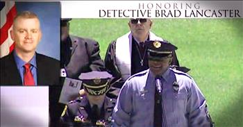 Officer Danon Vaughn wanted to pay tribute to Detective Brad Lancaster, his fellow officer who passed. And his gut-wrenching rendition of 'Amazing Grace' left me full of tears. What a beautiful and emotional moment.