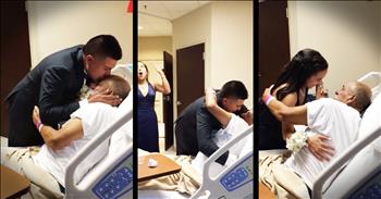 Nicole Leon caught this amazing moment, and here is the story in her words: "The video is of my dad and my son. My dad has never missed anything that my son has had from games to banquets. My dad is diabetic and just recently had his toe amputated. With diabetes it's a slow healing and requires him to stay in the hospital to avoid infection. We knew that he would still be in the hospital during my sons prom and he would miss that special moment. All week my dad kept telling my mom that he knew he couldn't be there but he did not want her to miss it. As long as he got pictures he would be happy. That's when we decided we would make every effort to get my son to the hospital just to pop in and say hi. It was a moment I will never forget and thankful my daughter caught it on video." And you will need the tissues for this one!