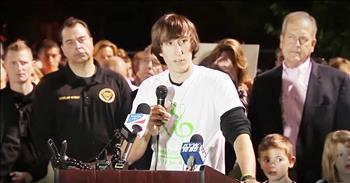Singer and proud Christian Christina Grimmie was tragically killed and her brother Marcus is being hailed as a hero for his actions to take the shooter down. But now Marcus is speaking out about his sister at her vigil. And when you see the peace he has knowing his sister is in a better place you'll be moved! This is powerful.
