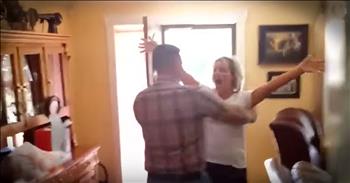Cheri Hancock hadn't seen her army soldier son Kyle in four and a half years. So when Kyle got a chance to come home a bit early to surprise his mom he jumped at the chance. And seeing this momma reunited with her son is the sweetest thing you'll see today! God bless this soldier and his family.