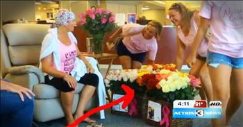Brad's wife Alissa has been fighting cancer for a long time. So when she scheduled her final chemo appointment Brad wanted to make it extra special. So he sent out a message asking friends to share their love with Alissa and that love came in the form of 500 roses! But that's just the start of this feel good story!