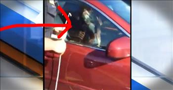 She noticed a chocolate Labrador struggling in a hot car. And this quick-thinking stranger immediately called the authorities to help rescue this poor dog. It could only take minutes for an animal to die in conditions like that and this woman's actions helped an innocent dog. I'm so glad there are people like this in the world!