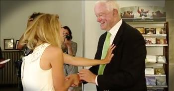 When Jeni Stepien's dad died 10 years ago he donated his heart and saved the life of a stranger. So when Jeni's wedding day was quickly approaching she decided she wanted the man with her father's heart to walk her down the aisle. Seeing the two of them meet and share such a touching moment made me feel so hopeful. Wow.