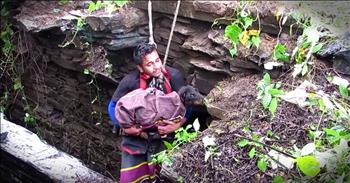 When Animal Aid got a call that a dog had fallen down a deep well and was crying for help they ran to her aid. Getting her out proved to be tricky as one rescuer was lowered down into the well. Seeing this sweet dog named Ruby welcome her rescuers with kisses was sweet enough. But hearing her cry with joy when she was finally safe moved my heart!