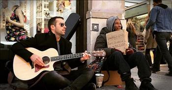 Chris Leamy is a musician who decided to spend his time sitting with homeless people and playing his music to help earn them money. He struck up a particularly strong relationship with a man named Miguel. And seeing how the two are working together to help Miguel get back on his feet is truly moving. God bless them both!