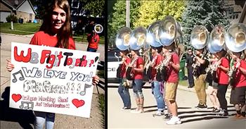 100 Students Perform On Lawn For Teacher Sick With Cancer