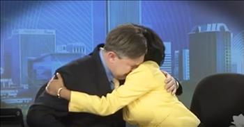 This anchorman is saying goodbye to his longtime co-host as she moves on from the station. And his emotional farewell left me reaching for the tissues. What a special moment.