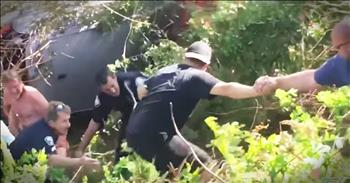 Good Samaritans Form Human Chain To Rescue Man