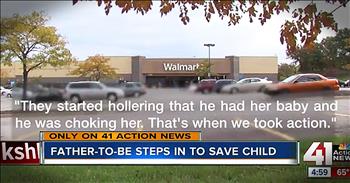 Elliot Hurst was about to end his shift at Wal-Mart when the unthinkable occurred. A stranger grabbed a woman's 4-month-old baby in the checkout line and started to choke the infant. Elliot and other bystanders fought off the attacker until police could arrive. No harm came to the baby thanks to these amazing heroes.
