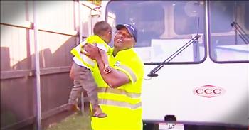2-year-old Lance loves his family's garbage man, James. In fact, Lance even dressed up as James for Halloween and he now tells everyone that when he grows up, he is going to be a garbage man too. This adorable duo is sure to put a smile on your face!
