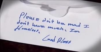 A homeless person slipped into a church and left something in the offering plate that touched everyone's heart. The anonymous donor left a small envelope containing 18 cents and a note saying "Please don't be mad, I don't have much I am homeless. God Bless." And when you hear this story you'll need your tissues. May we all learn to trust our everything to God like this person did.